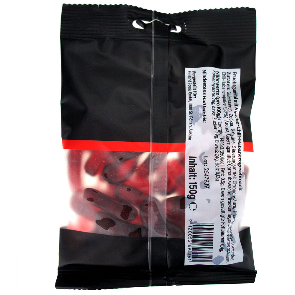 Chicle combustible, chicle de frutas con chile, 150g