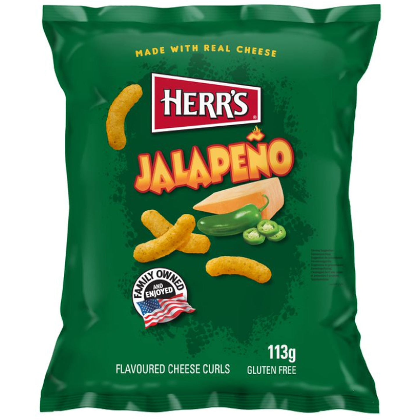Rizos de queso y jalapeño de Herr's, 113 g
