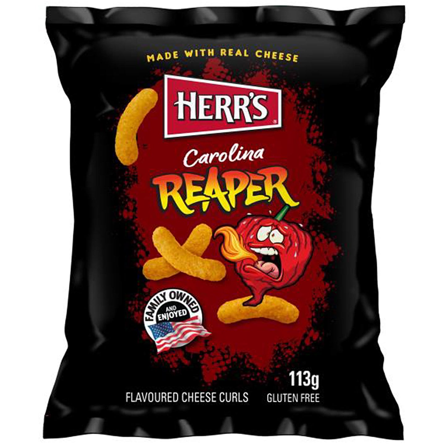 Rizos de queso Carolina Reaper de Herr's, 113 g