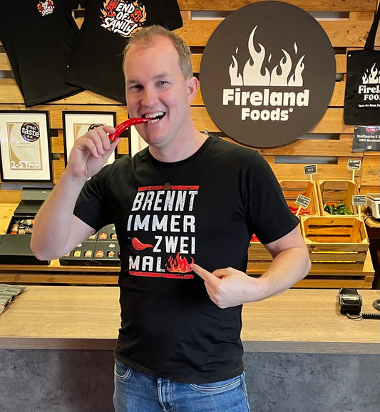 T-Shirt "Brennt immer zweimal" HERREN